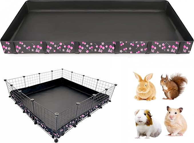 DZWLKJ Guinea Pig Cage Liner,Washable Tarp Bottom Base,Cherry Graphic,48"x48", Reusable for Rabbit, Chinchilla, Hedgehog, Ferret & Other Small Animals.
