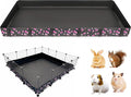 DZWLKJ Guinea Pig Cage Liner,Washable Tarp Bottom Base,Cherry Graphic,48"x48", Reusable for Rabbit, Chinchilla, Hedgehog, Ferret & Other Small Animals.