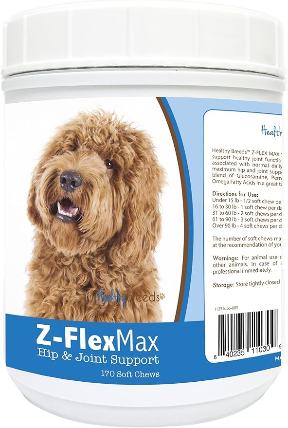 Healthy Breeds Labradoodle Z-Flex Max Hip and Joint Soft Chews 170 Count
