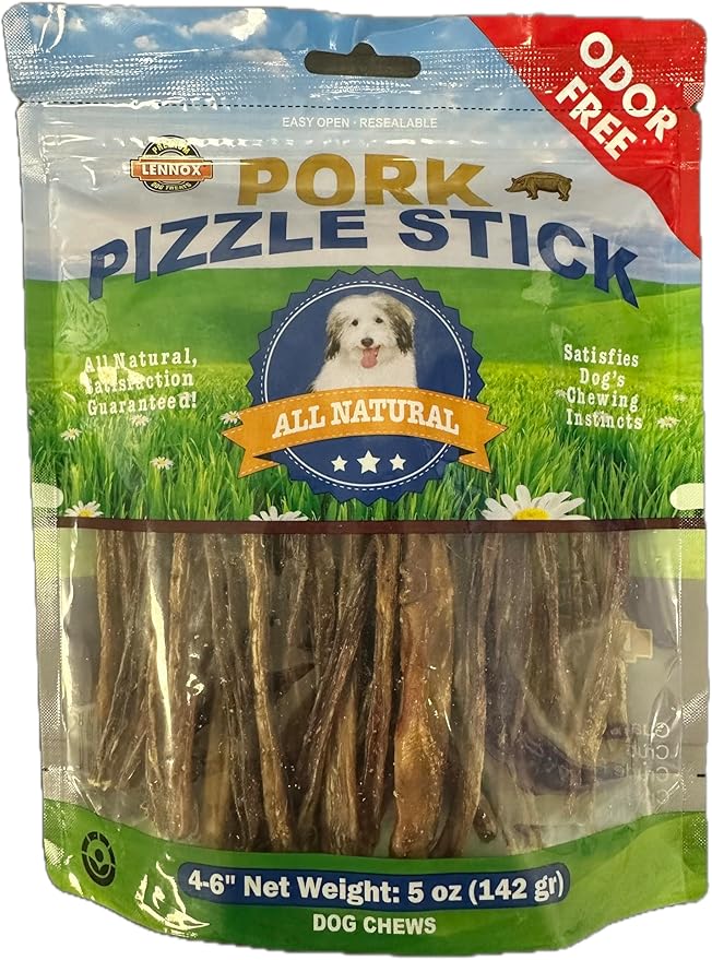 Pork Pizzle Sticks for Small & Medium Dogs - 4-6 Inches | Long Lasting, Odorless, Premium All Natural Dog Treat | 100% Free Range, Grass Fed Pigs | Promotes Dental Health - 5 Ounces