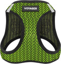 Best Pet Supplies - All Weather Mesh/Plush, Reflective, No Pull Harness for Small, Medium Dogs, Cats - Secure with Hook & Loop Fastener, Buckle, Double D-Rings - Lime Green 2-Tone, S