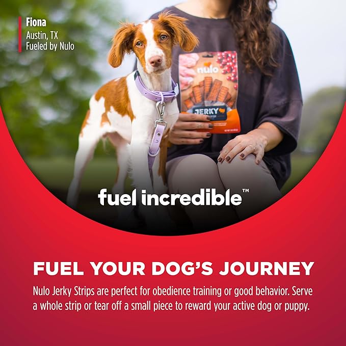 Nulo Premium Jerky Strips Dog Treats, Grain-Free High Protein Jerky Strips made with BC30 Probiotic to Support Digestive & Immune Health
