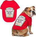 Parisian Pet Ketchup Dog Costume - 100% Cotton Red Dog Clothes for Large Dogs Boys - Lightweight Puppy Outfits - Funny French Bulldog Clothes - Cute Pet Shirt - Stretchy T Shirt for Dogs