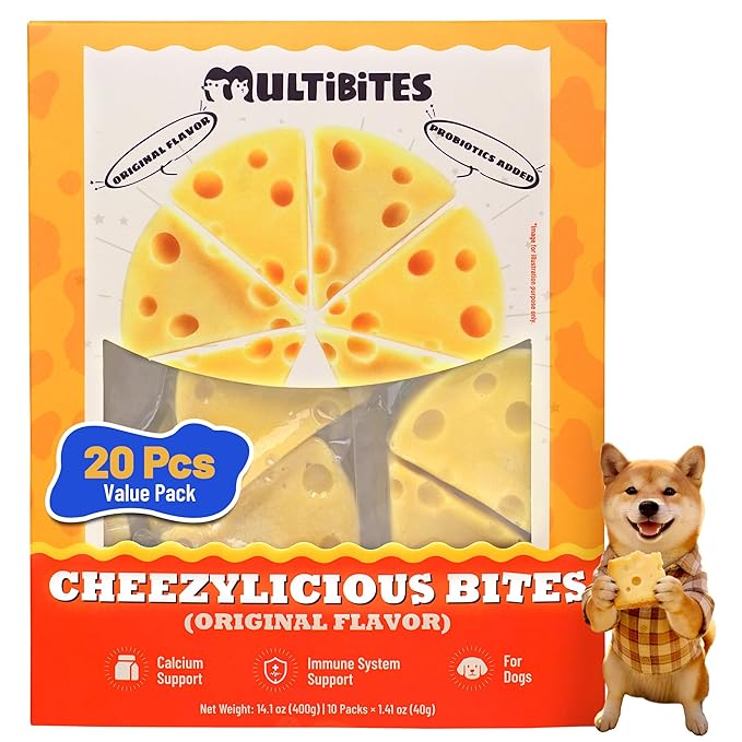 14.1oz Cheese Bites for Dogs - High-Protein Cheese Dog Treats for Digestive & Immune System Health - Original Chewy Natural Puppy Training Treat