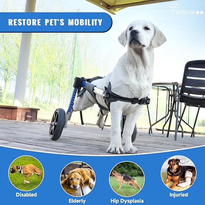 Dog Wheelchair for Back Legs, Dog Wheelchair with All-Terrain Tires & Durable Bearings, Large Dog Wheelchair for Back Legs, 55.1-88.1 lbs (XL)