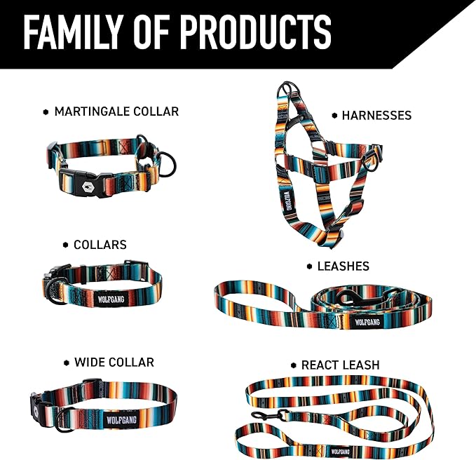 Wolfgang Heavy Duty Adjustable Dog Harness, Pull-Tested to Over 800 lbs for Walking & Training, LostArt Print, Extra Large