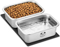 2 Pack Stainless Steel Dog Bowls for Large Dogs with Non-Slip Mat, High Capacity Metal Dog Food Bowls, Food and Water Bowl for Larges, X-Large, and Big Dogs 1.25 Gallons