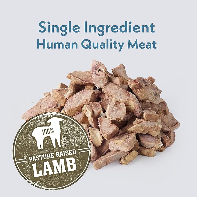 Fresh Is Best Lamb Heart Bites Freeze Dried Dog Treats – Raw Freeze Dried Treats for Dogs & Cats in Resealable Zipper Bag – High-Protein Single Ingredient – Made in The USA