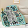 White Tiger Throw Blanket White Tiger Stuff Gifts for Kids Girls Boys Adults Women Men Soft Cozy Warm Plush Fluffy Fuzzy Fleece Blanket Decor 50''X60''