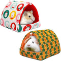 UPINS 2 Pack Christmas Guinea Pig Hideout,Guinea Pig Bed Washable Small Animal House Cage Accessories for Chinchillas Hamsters Hedgehogs Ferrets Bearded Dragons and Rats