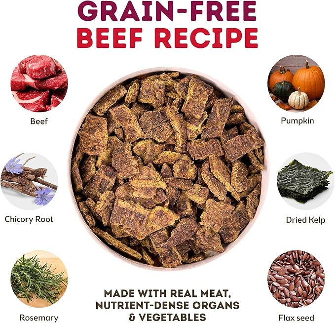 Only Natural Pet MaxMeat Holistic Air Dried Dry Dog Food - All Natural, High Protein, Grain Free and Limited Ingredient - Made with Real Meat - Beef with Pumpkin & Parsley 5.5 lb