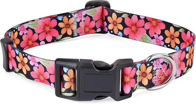 Dog Collar for Small Dogs Cats, Soft Comfy Pet Collar for Small Medium Large Dogs, Floral Pattern for Boy Girl Puppy Dogs Cats(Floral B,XS)