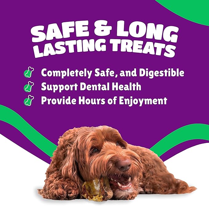 Dog Bones for Aggressive Chewers, Knee Caps for Dogs, Beef Bones for Large Dogs, Medium, and Small, Long Lasting Knee Bone for Dog, 10 Count