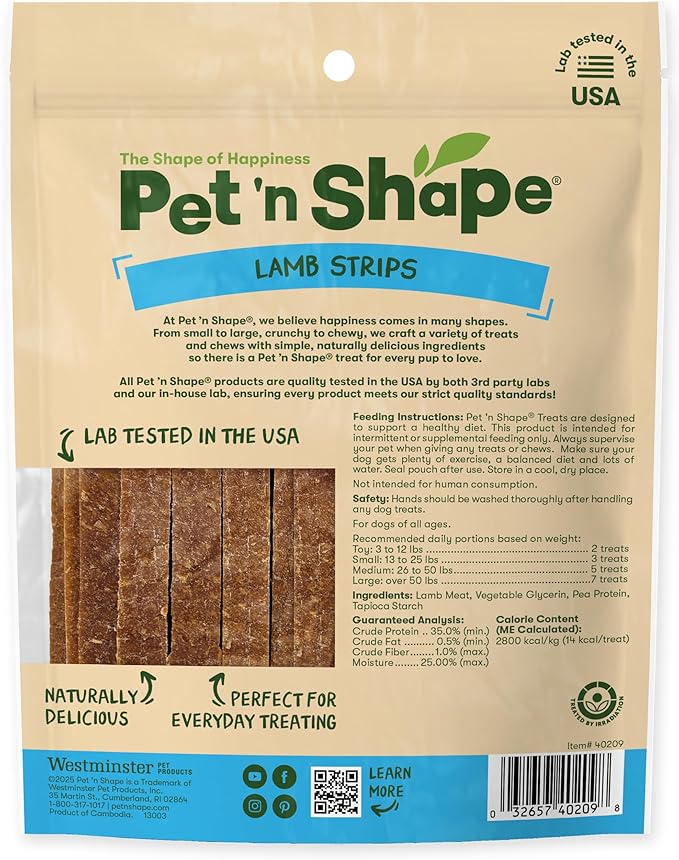 Pet 'n Shape Lamb Jerky Dog Treats - 9 Ounce