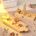 2 Pack Guinea Pig Foraging Toys, Guinea Pig Enrichment Toys Wooden Interactive Bunny Puzzle Toys, Small Animals Hide Treats Dispenser for Hamster, Rabbits, Bunny, Chinchillas