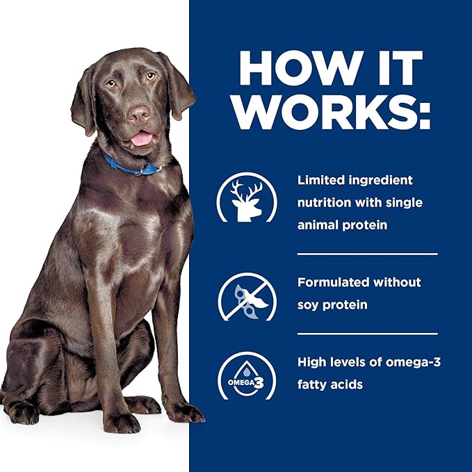 Hill's Prescription Diet d/d Food Sensitivities Dry Dog Food, Potato & Venison, 8 lb. Bag
