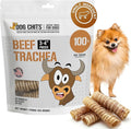 Dog Chits Beef Trachea for Dogs 1lb - 100% Single Ingredient, High Protein, Low Fat - Glucosamine for Joint Support - Dental-Clean Crunch - Digestible Rawhide-Free, Trachea Dog Treats - 3-4 inch