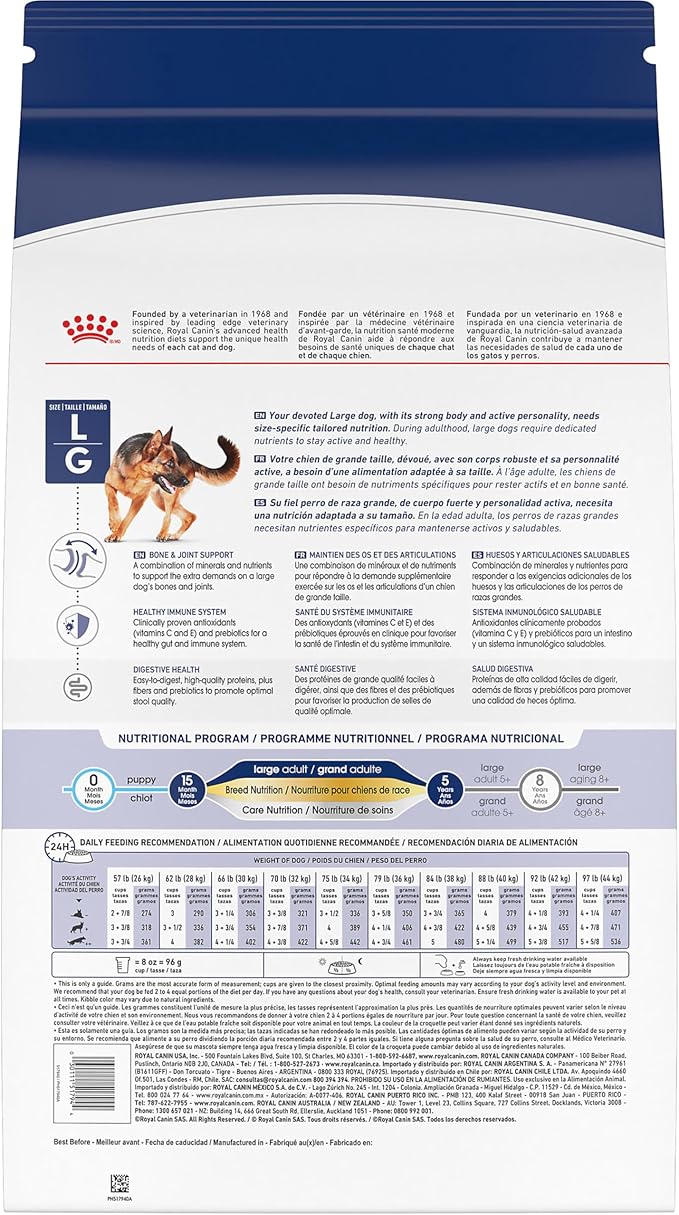 Royal Canin Size Health Nutrition Large Adult Dry Dog Food, 40 lb Bag