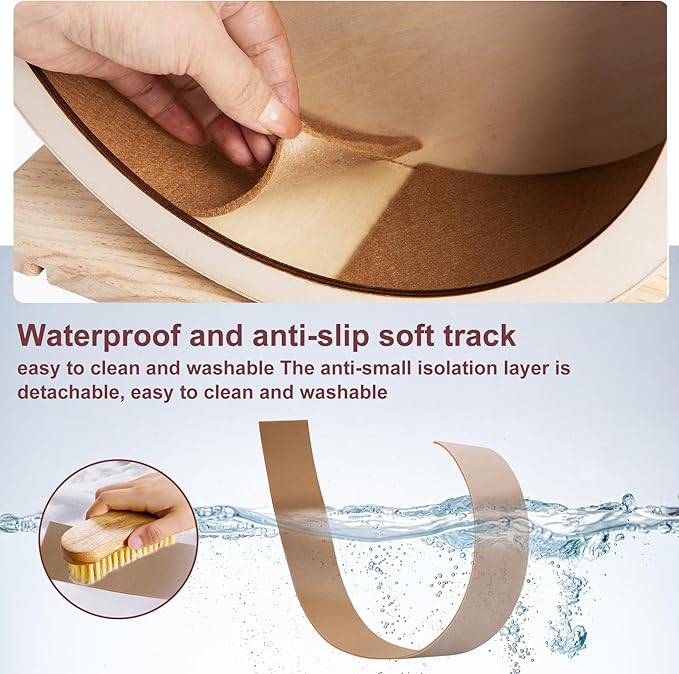 antiai Hamster Wooden Silent Wheel, Small Animal Exercise Wheel Accessories, Quiet Spinner Hamster Running Wheels Prevent Depression Toys for Hamsters, Gerbils, Mice and Other Small Pets (S)