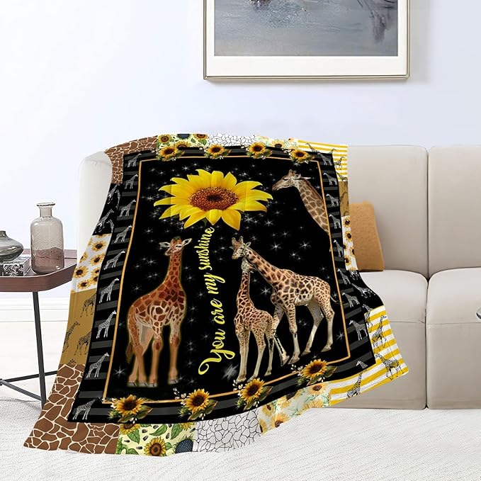 Giraffe Blanket Giraffe Decor Throw Blankets Cozy Fleece Flannel Blanket Soft Warm Plush Lightweight Bedding Little Giraffes Gifts for Women Men Girls Boys for Couch Sofa Bed 50"X60"