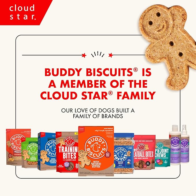 Buddy Biscuit Softies 20 oz Pouch, Soft & Chewy, Natural Bacon and Cheese Flavor Dog Treats, Oven Baked in the USA