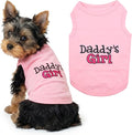 Parisian Pet Dog Shirt – 100% Cotton Shirts for Small Dogs – Pink Sleeveless Puppy Clothes – Lightweight and Breathable Dog Apparel – Girl Dogs Clothes - Stretchy Daddy’s Girl Pet Shirt