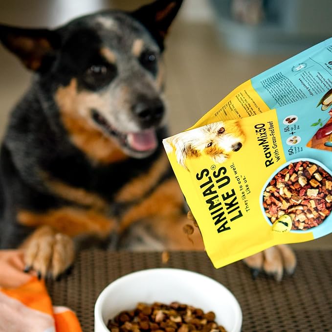 Raw Freeze Dried Dog Food RawMix50 Premium Grass-Fed Beef Recipe, Protein Rich, Includes Kibble, Non-GMO, No Wheat or Corn, 12 oz