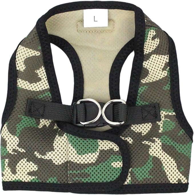 Parisian Pet Step-in Dog Harness - Breathable Mesh No Pull Puppy Harness with Dual D-Ring - Adjustable Harnesses for Dogs - Soft Padded Camo Pet Vest - Lightweight Dog Vests for Small Sized Dogs