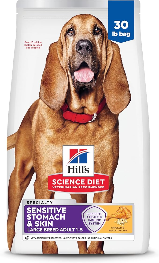 Hill's Science Diet Adult 1-5 Large Breed Sensitive Stomach & Skin Dry Dog Food, Chicken, 30 lb. Bag