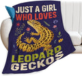 SweetFox Just A Girl Who Loves Geckos Blanket, Gecko Decor Throw Blanket Gifts for Girls Boys Lovers Super Warm Soft Plush Fleece Flannel Winter Bedding Blankets for Kids Adults Men Women 50"X40"