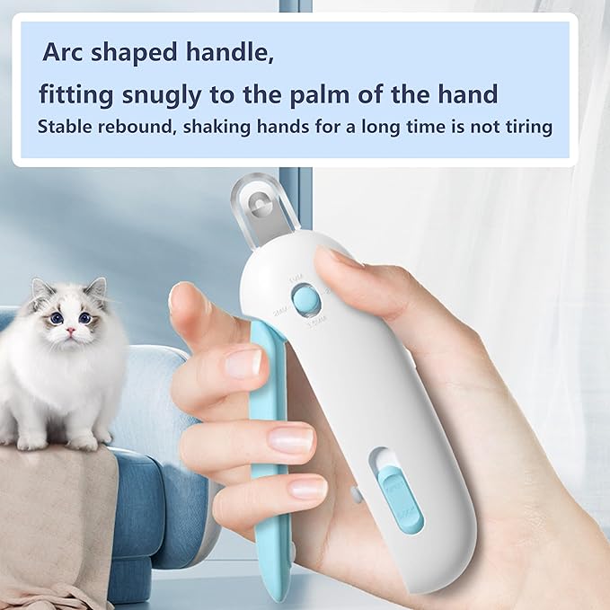 Pets Nail Clippers and Trimmers for Indoor Cats & Small Animals, Safety Lock and Nail File, Nail Trimmer & Claw Scissors for Home Grooming - Professional Grooming Tool for Pets (Blue)
