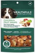 WESTMINSTER PET PRODUCTS Healthfuls Chicken Wrapped Fruit Treats, 3.5 oz - Dried Apple, Kiwi, and Banana Wrapped in Premium Chicken Filet - Healthy, Protein Rich Treats for Dogs
