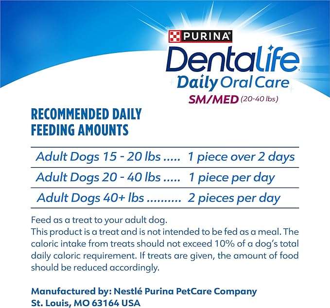 Purina DentaLife Daily Oral Care Dog Dental Chews for Small and Medium Breed Dogs - 90 ct.