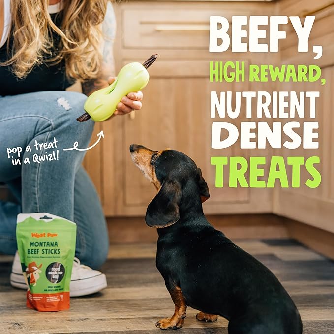 West Paw Montana Beef Sticks – Air-Dried Dog Treats for Small, Medium & Large Dogs – Healthy, All-Natural, Sustainably Sourced 100% Grass-Fed Beef - Made in USA