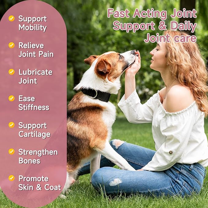 Senior Dog Hip & Joint Supplement – Chicken Flavor Soft Chews with Glucosamine, Chondroitin, MSM, Yucca & Dual Omega 3-6 – Daily Multivitamin for Mobility & Vitality – ZOAPETAL
