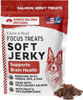 Chew + Heal Labs Dog Salmon Jerky Treats with Cognitive Support - 12 oz of Wild Caught Salmon Jerky Dog Treat - Made with Gingko Biloba, Blueberries, Cranberries, Pumpkin, and More - Made in The USA