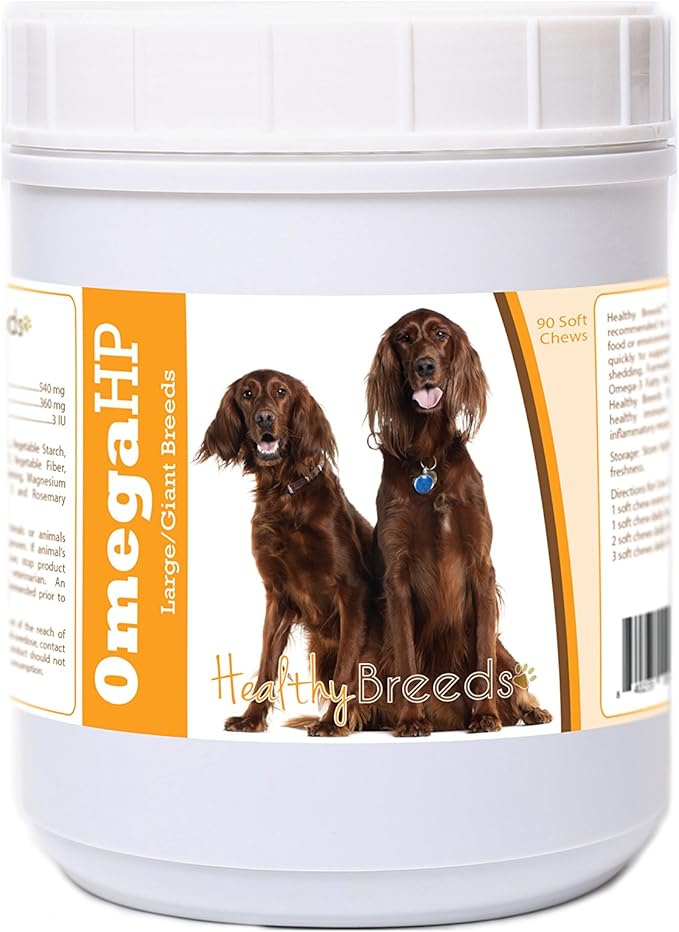 Healthy Breeds Irish Setter Omega HP Fatty Acid Skin and Coat Support Soft Chews 90 Count
