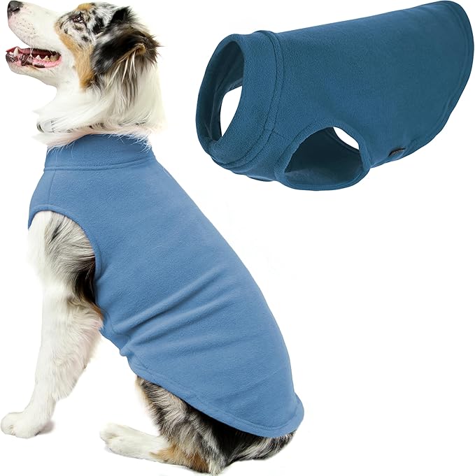 Gooby Stretch Fleece Vest Dog Sweater - Steel Blue, 5X-Large - Warm Pullover Super Stretchy Fleece Dog Jacket for Small to Large Dogs