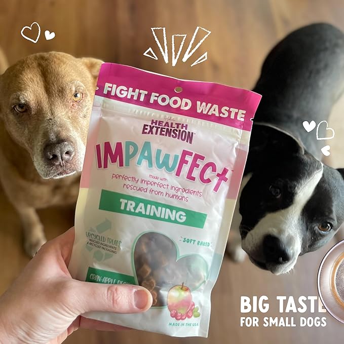 Health Extension Impawfect Dog Training Treats, 4oz (113g), Cran-Apple – Made with Rescued Ingredients, Sustainable & Perfect for Training