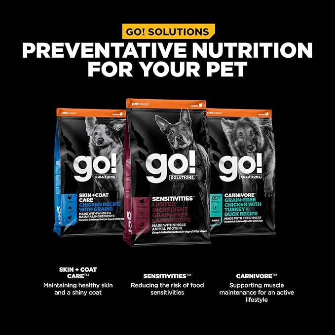 Go! Solutions Sensitivities Limited Ingredient Lamb Grain-Free Dry Dog Food, Chicken-Free Kibble Made by Experts for Sensitive Stomachs & Food Allergies, for Puppies, Adults, & Seniors, 22 lb Bag