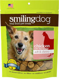 Herbsmith Smiling Dog Treats - Soft and Chewy Dog Treats for Senior Dogs - Dog Training Treats - Real Chicken Dog Treats with Flax & Peas - 8 oz