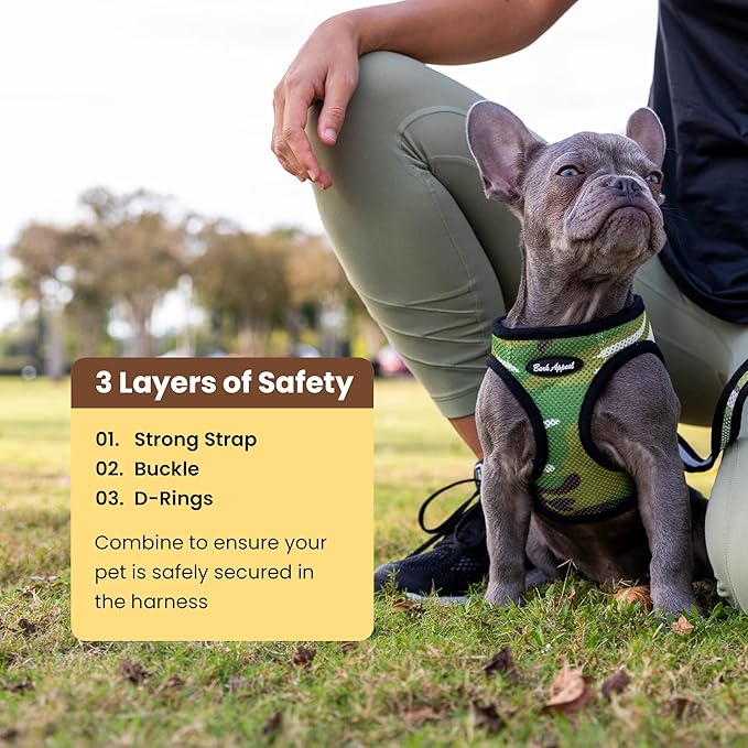 Bark Appeal Teal Netted Step-in Dog Harness for Large to Extra Large Sized Pets – Updated Sizing, Remeasuring is Essential – Soft Netted Mesh – Anti-Choke with Adjustable Strap & Heavy Duty Clip – XL