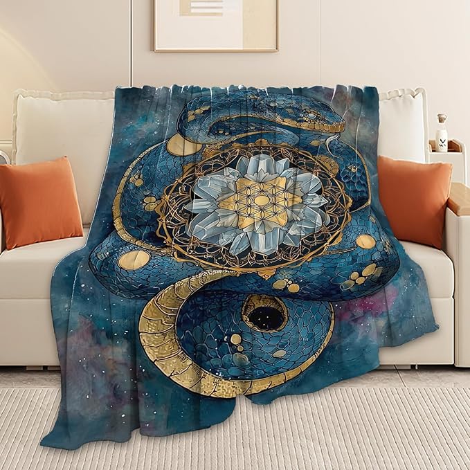 Snake Throw Blanket Snake Stuff Gifts for Kids Girls Boys Adults Women Men Soft Cozy Warm Plush Fluffy Fuzzy Fleece Blanket Decor 50''X60''