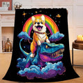 Corgi Blanket Funny Cartoon Corgi Dinosaur Throw Blanket Gifts for Corgi Lovers Girls Boys Kids Men Women Adults Super Soft Cozy Plush Fluffy Fuzzy Fleece Blanket Home Decor 40''X50''