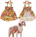 Parisian Pet Hawaiian Dog Dress - 100% Cotton Summer Clothes for Large Dogs Girl - Pet Dress with Pull-Up Straps - Floral Beach Dog Outfit - Lightweight Puppy Clothes - Stylish Dresses for Dogs
