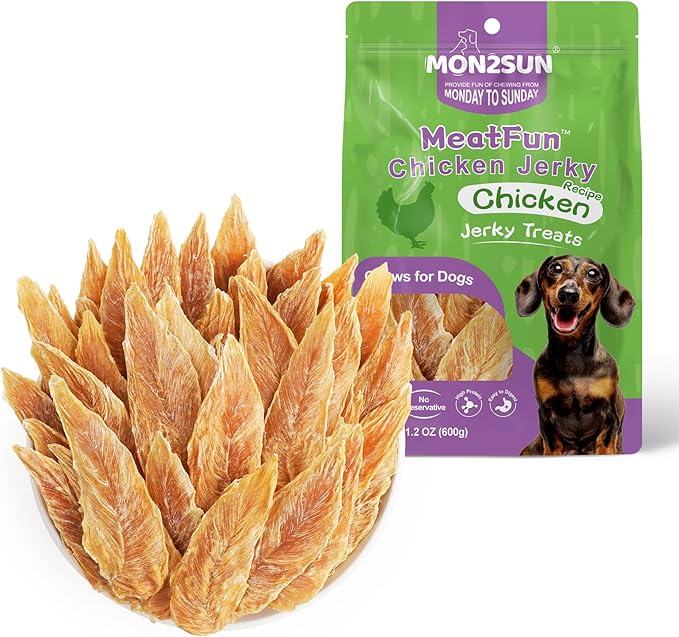 MON2SUN Dog Treats Chicken Jerky, Single-Ingredient, Rawhide-Free, High Protein, Low Fat, Training Treats for Small to Large Dogs, 21.2 oz