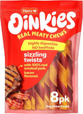 Hartz Oinkies Sizzling Twists Bacon Flavored Rawhide-Free Natural Chew Dog Treats, 8 count