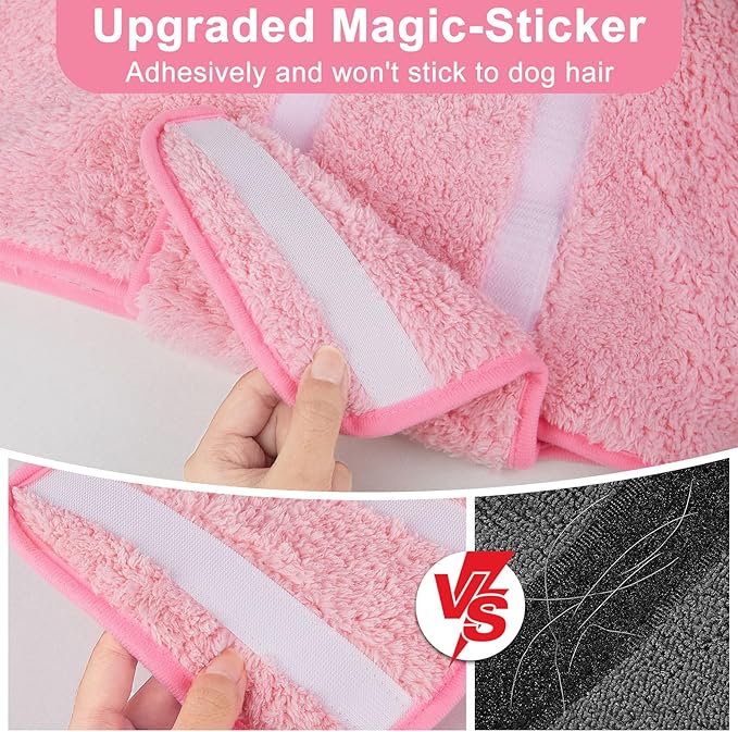 Bienbee Dog Bathrobe, Quick Drying Super Absorbent Dog Robes for After Bath, Warm Keeping Dogs Towel, Dogs Bath Supplies, Pink XL