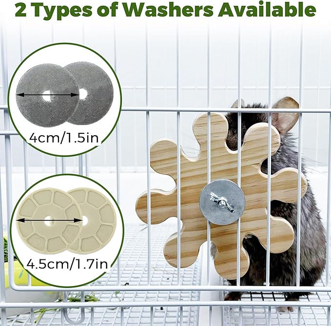 Rotating Chinchilla Chew Toys for Teeth and 250g(0.55lb) Organic Apple Sticks, Natural Wooden Chinchilla Cage Accessories Enrichement for Playtime Puzzle, Chinchillas Treats Molar Wood