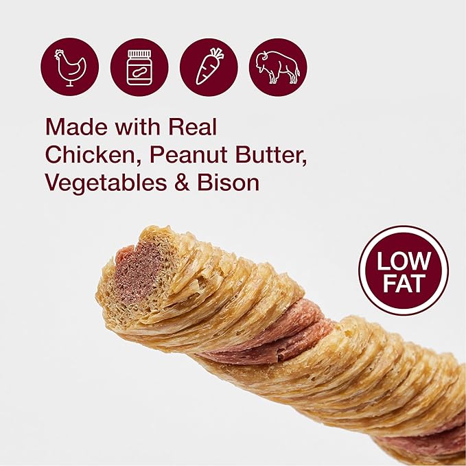 SmartBones Puffy Rolls Chews for Dogs, 8 Count, Treat Your Dog to Easy-to-Digest Rawhide-Free Chews Made with Real Peanut Butter and Bison